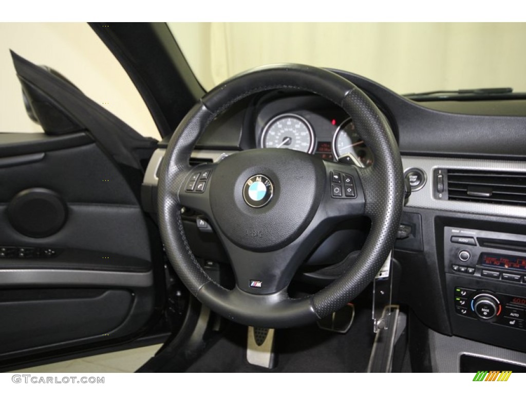 2011 BMW 3 Series 335is Convertible Black Steering Wheel Photo #74432914