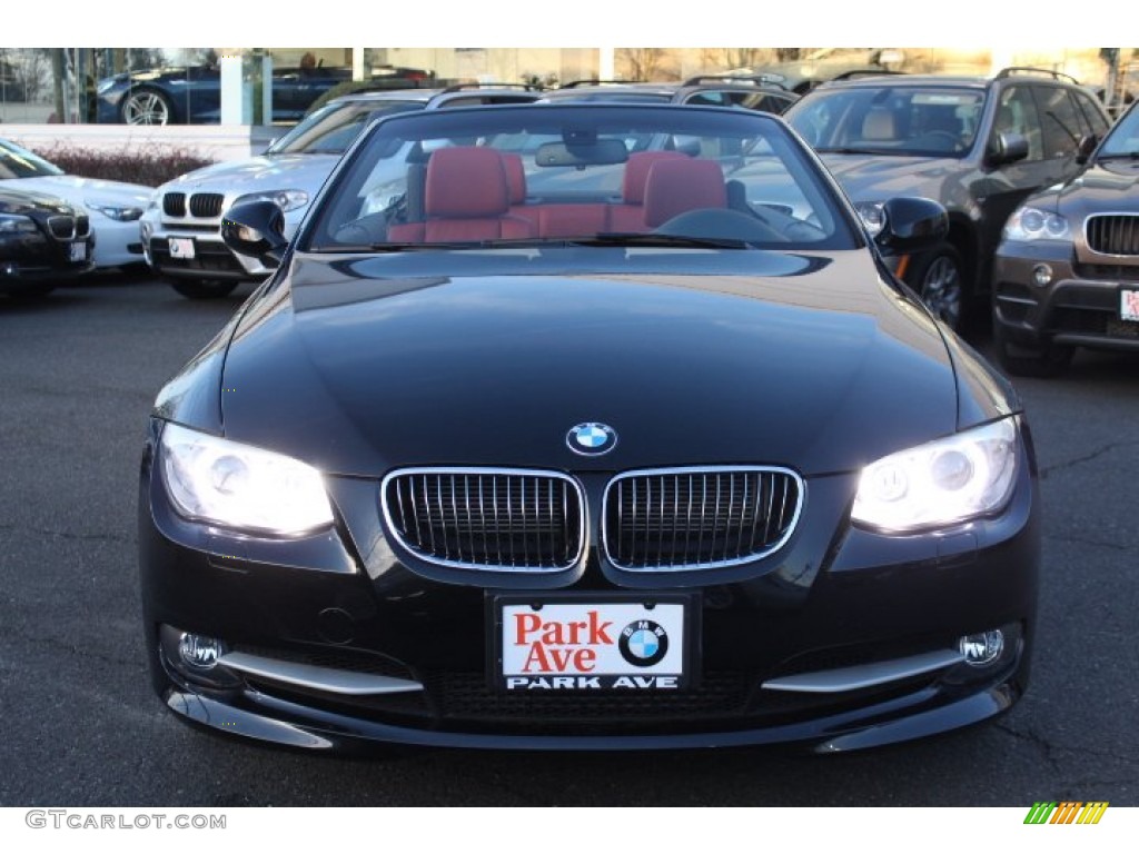 2012 3 Series 335i Convertible - Black Sapphire Metallic / Coral Red/Black photo #2