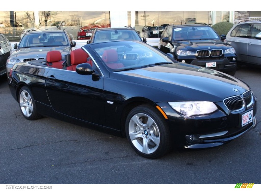 2012 3 Series 335i Convertible - Black Sapphire Metallic / Coral Red/Black photo #3