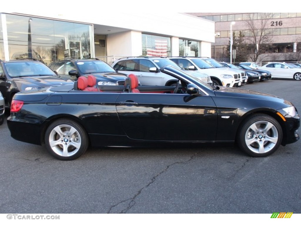 2012 3 Series 335i Convertible - Black Sapphire Metallic / Coral Red/Black photo #4