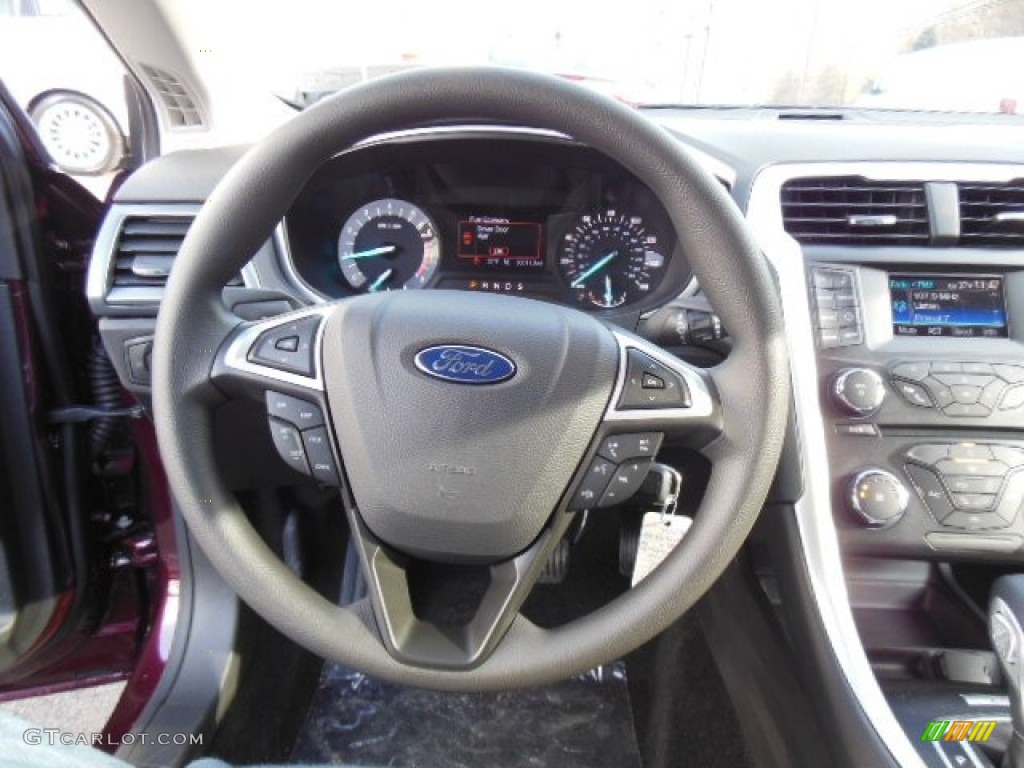 2013 Ford Fusion SE Charcoal Black Steering Wheel Photo #74436083