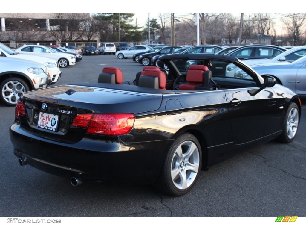 2012 3 Series 335i Convertible - Black Sapphire Metallic / Coral Red/Black photo #5