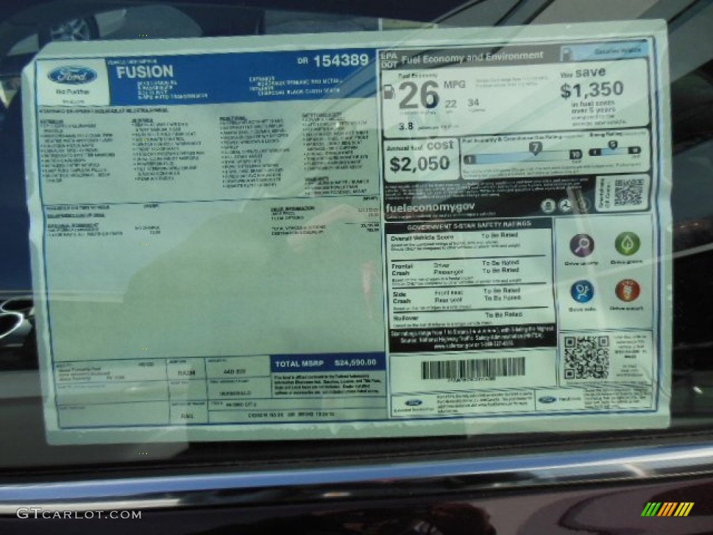 2013 Ford Fusion SE Window Sticker Photo #74436143