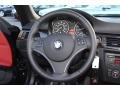 Coral Red/Black 2012 BMW 3 Series 335i Convertible Steering Wheel