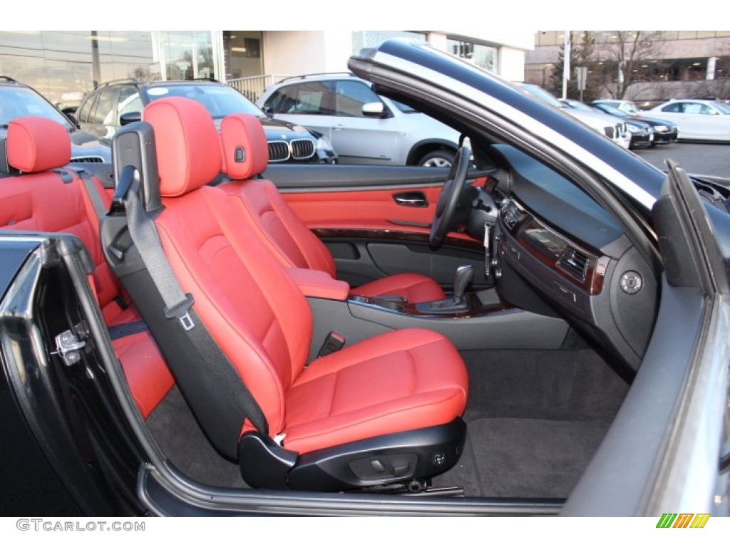 2012 3 Series 335i Convertible - Black Sapphire Metallic / Coral Red/Black photo #23