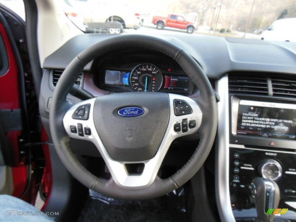 2013 Ford Edge Limited AWD Charcoal Black Steering Wheel Photo #74436523