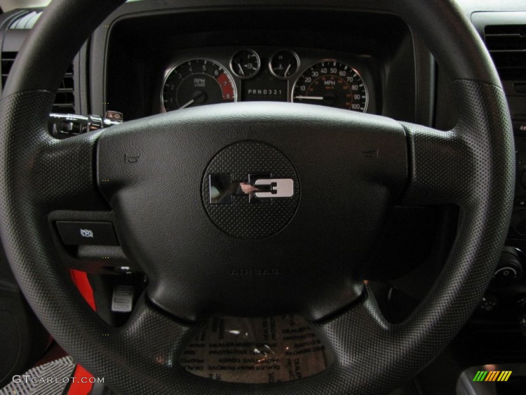 2007 Hummer H3 X Ebony Black Steering Wheel Photo #74437804
