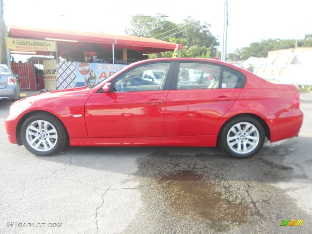 2006 3 Series 325i Sedan - Electric Red / Beige photo #4