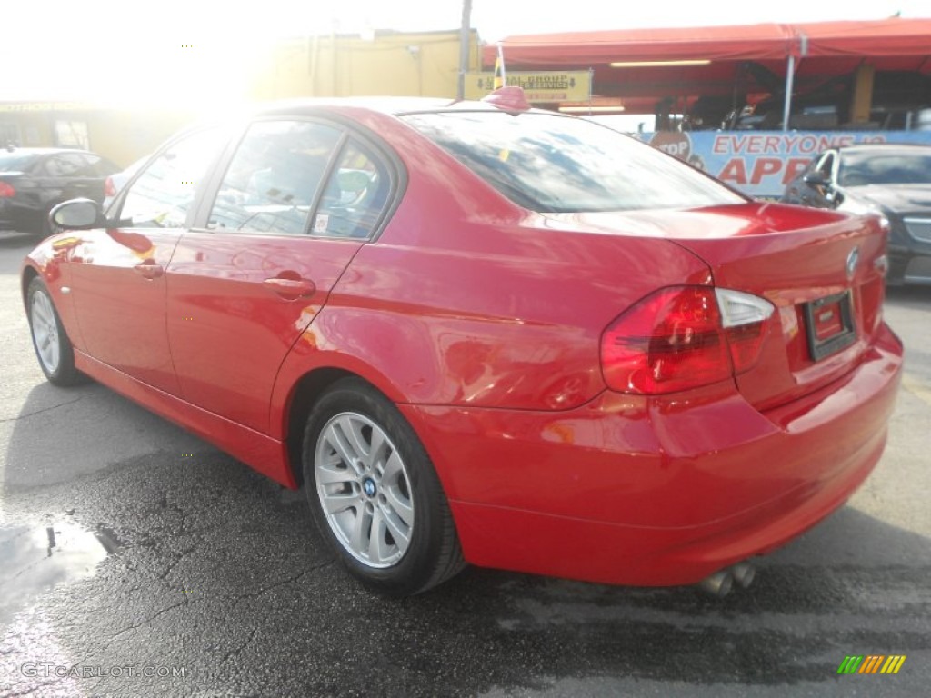 2006 3 Series 325i Sedan - Electric Red / Beige photo #5