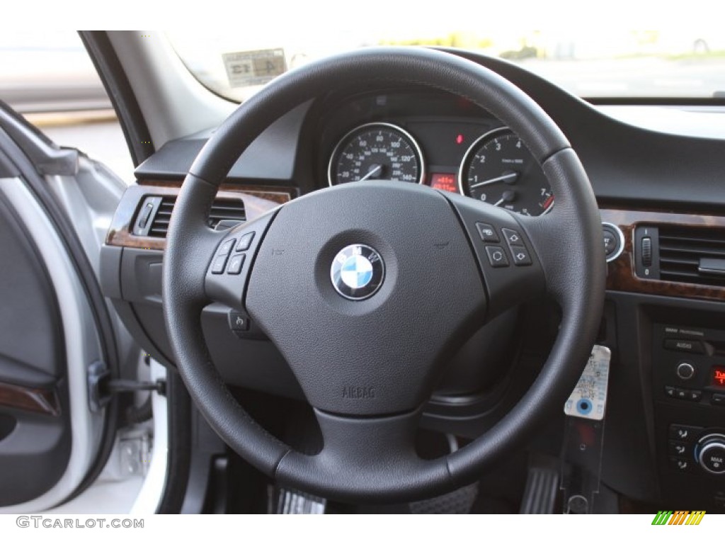 2009 BMW 3 Series 328xi Sedan Black Steering Wheel Photo #74438330