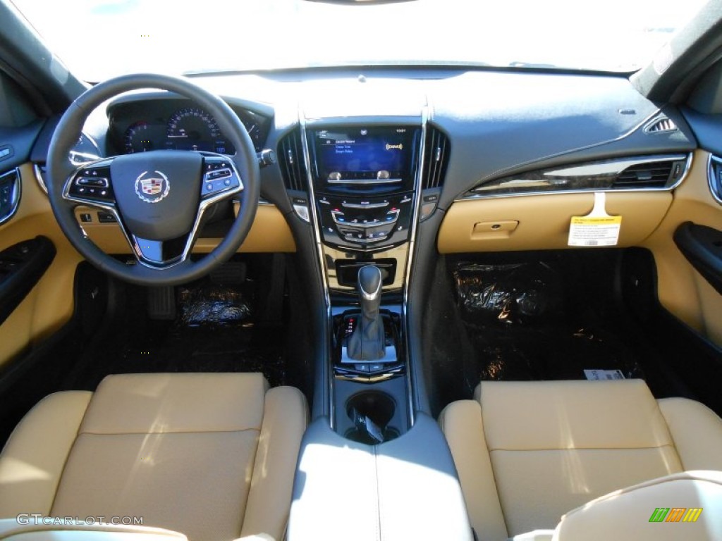 2013 Cadillac ATS 2.0L Turbo Luxury AWD Caramel/Jet Black Accents Dashboard Photo #74438978