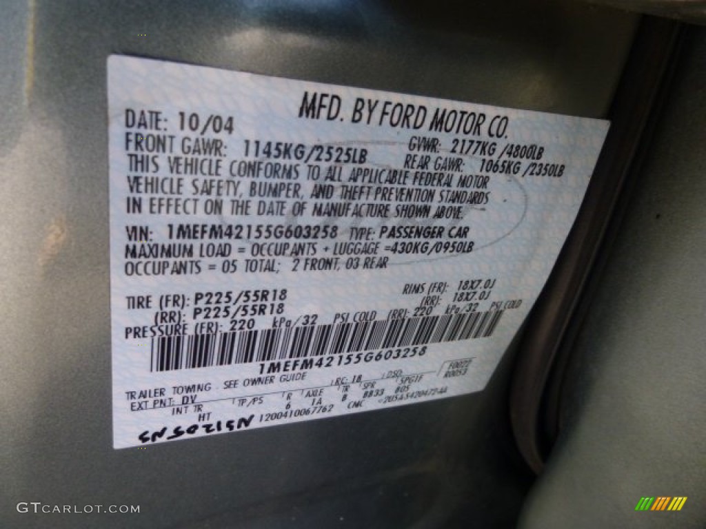 2005 Montego Color Code DV for Light Tundra Metallic Photo #74439679
