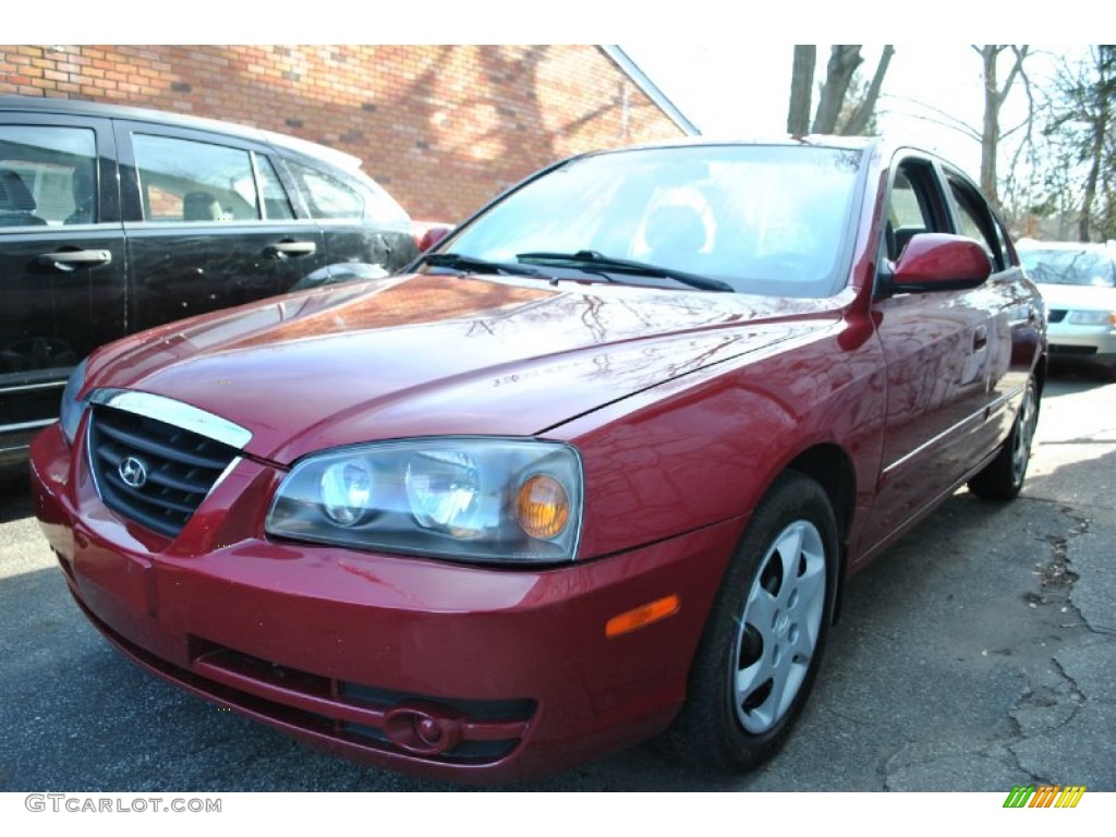 2006 Elantra GLS Sedan - Electric Red / Gray photo #1