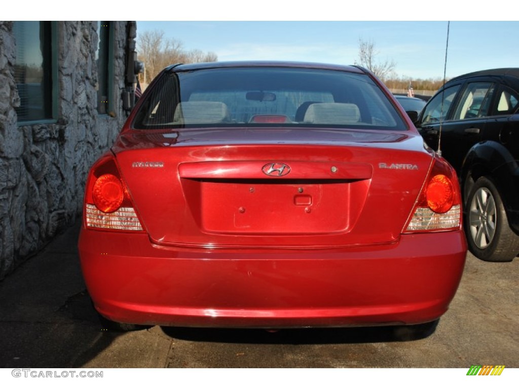 2006 Elantra GLS Sedan - Electric Red / Gray photo #4
