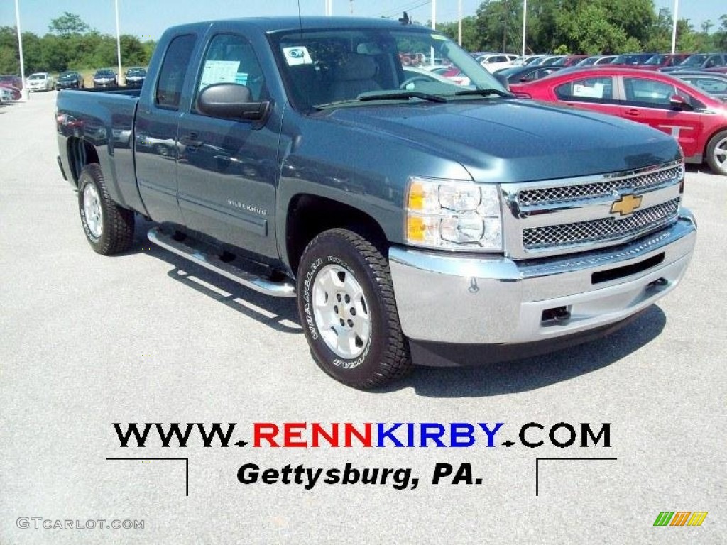 2013 Silverado 1500 LT Extended Cab 4x4 - Blue Granite Metallic / Light Titanium/Dark Titanium photo #1