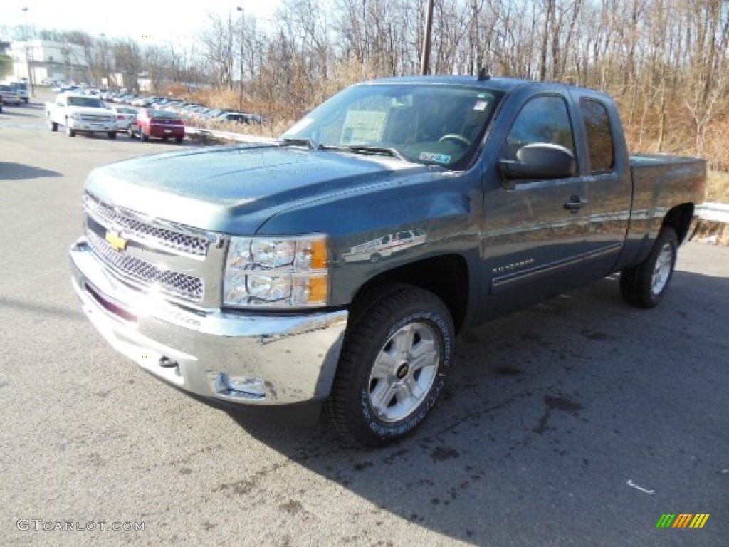 2013 Silverado 1500 LT Extended Cab 4x4 - Blue Granite Metallic / Ebony photo #4