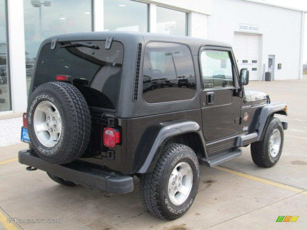 2002 Wrangler Sahara 4x4 - Black / Camel Beige/Dark Green photo #11
