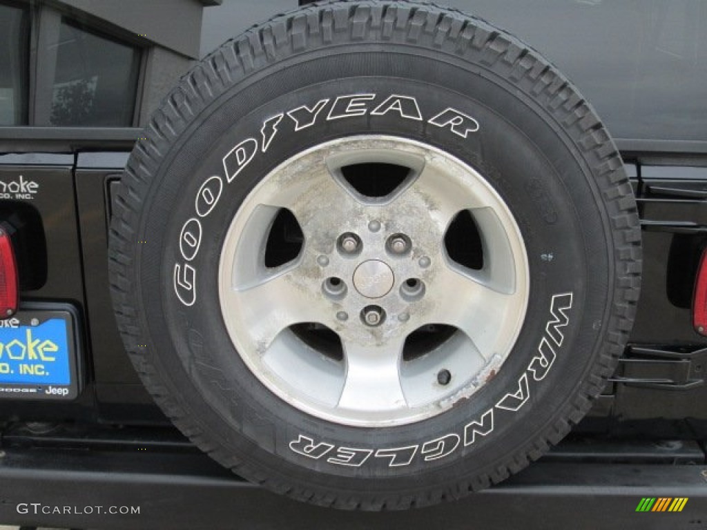 2002 Wrangler Sahara 4x4 - Black / Camel Beige/Dark Green photo #12