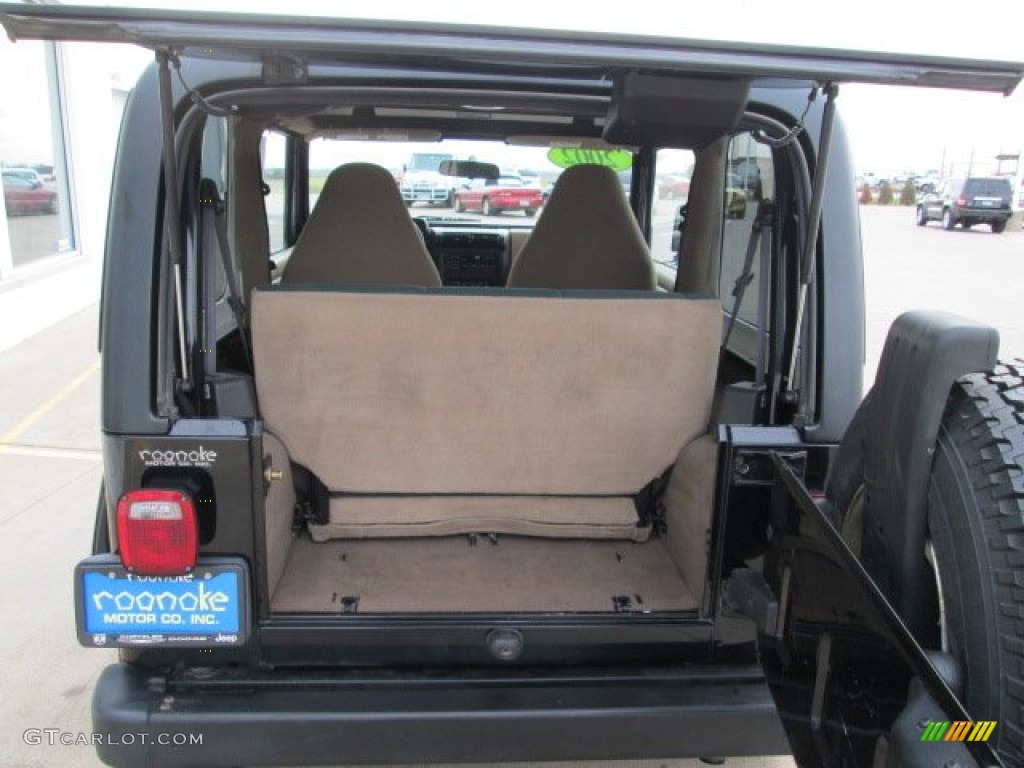 2002 Wrangler Sahara 4x4 - Black / Camel Beige/Dark Green photo #21