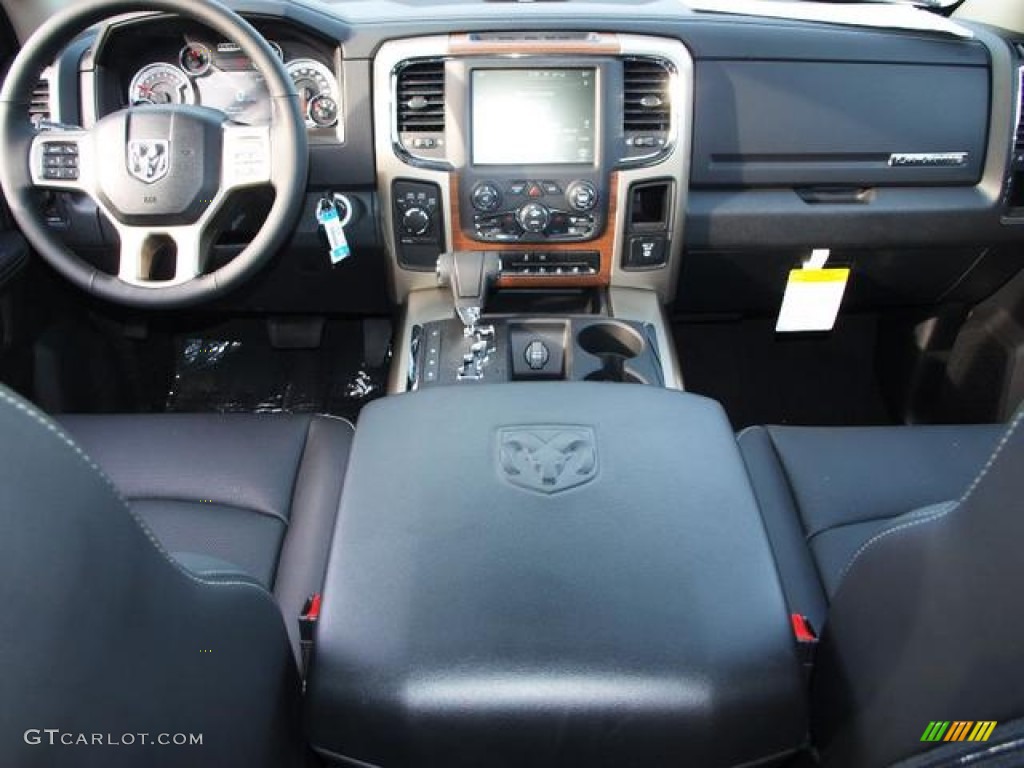 2013 Ram 1500 Laramie Quad Cab 4x4 Black Dashboard Photo #74456875