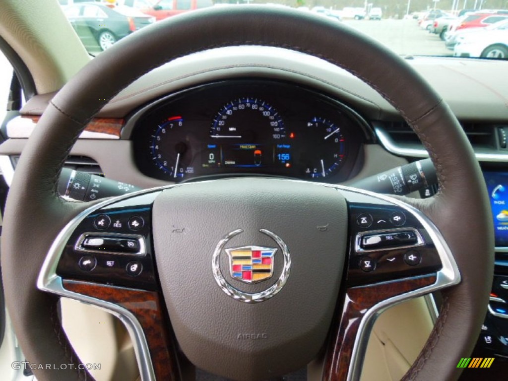 2013 Cadillac XTS Luxury FWD Shale/Cocoa Steering Wheel Photo #74459572
