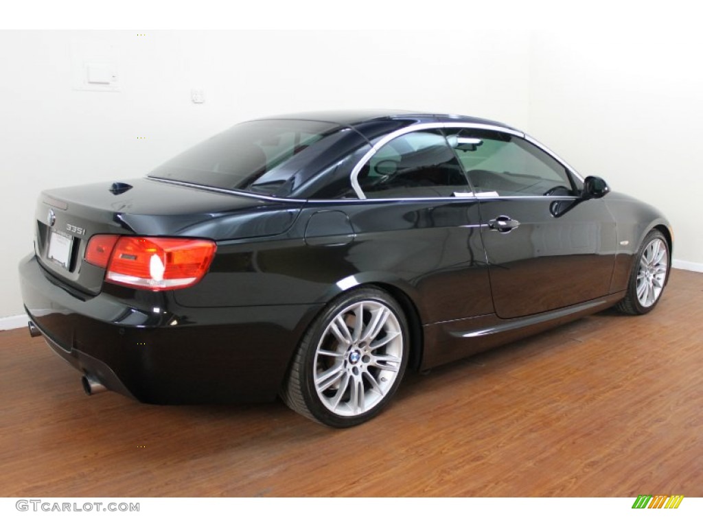 2009 3 Series 335i Convertible - Black Sapphire Metallic / Coral Red/Black Dakota Leather photo #6