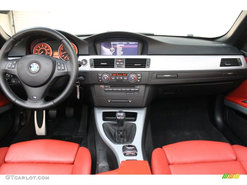 2009 BMW 3 Series 335i Convertible Coral Red/Black Dakota Leather Dashboard Photo #74460968