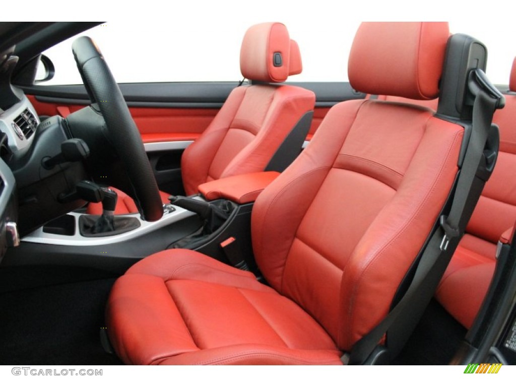 Coral Red/Black Dakota Leather Interior 2009 BMW 3 Series 335i Convertible Photo #74461040