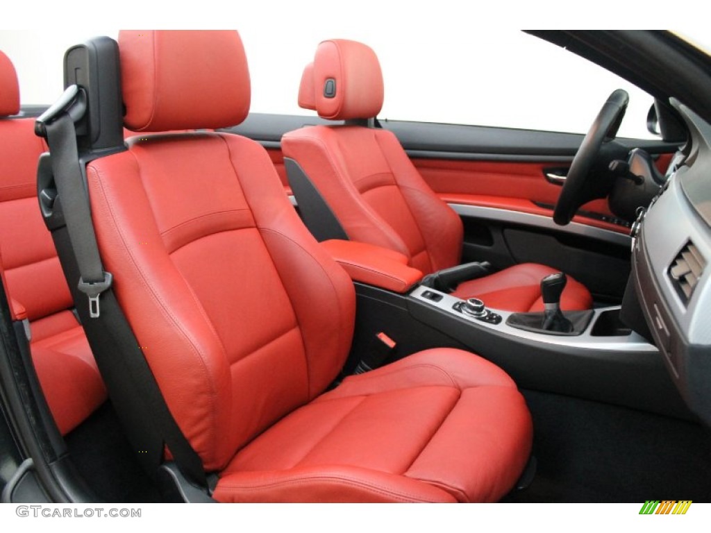 Coral Red/Black Dakota Leather Interior 2009 BMW 3 Series 335i Convertible Photo #74461058