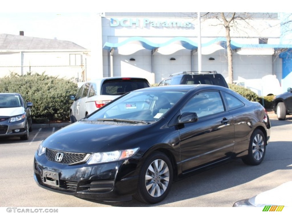 2010 Civic EX Coupe - Crystal Black Pearl / Black photo #1