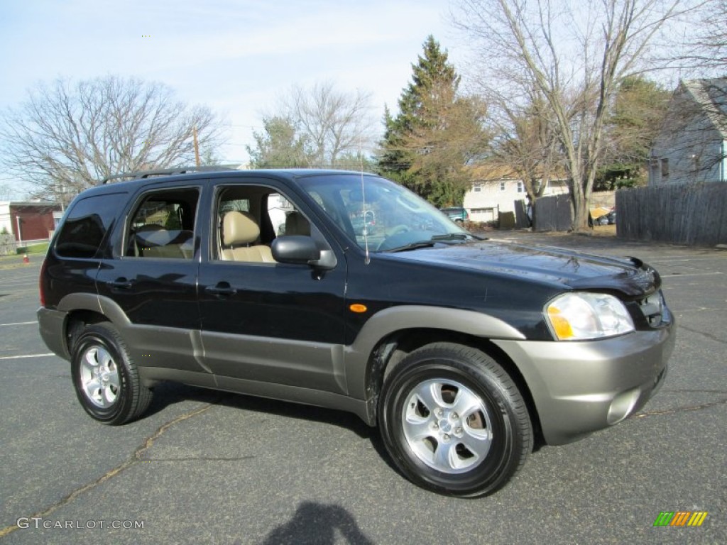 2003 Tribute ES-V6 4WD - Mystic Black / Medium Pebble Beige photo #10