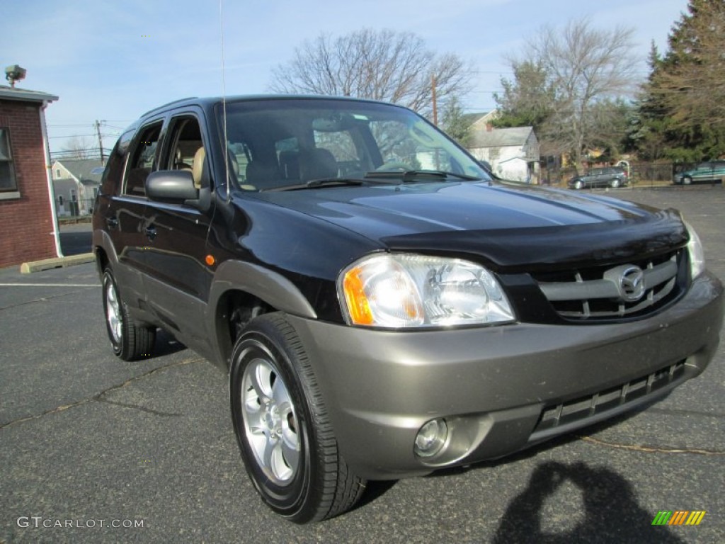 2003 Tribute ES-V6 4WD - Mystic Black / Medium Pebble Beige photo #11