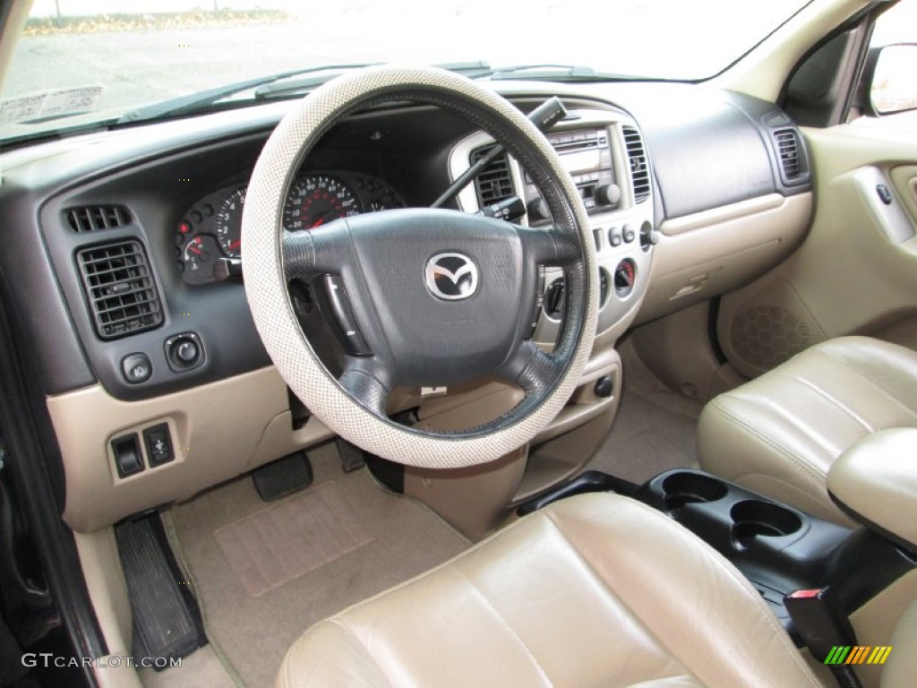 2003 Tribute ES-V6 4WD - Mystic Black / Medium Pebble Beige photo #15