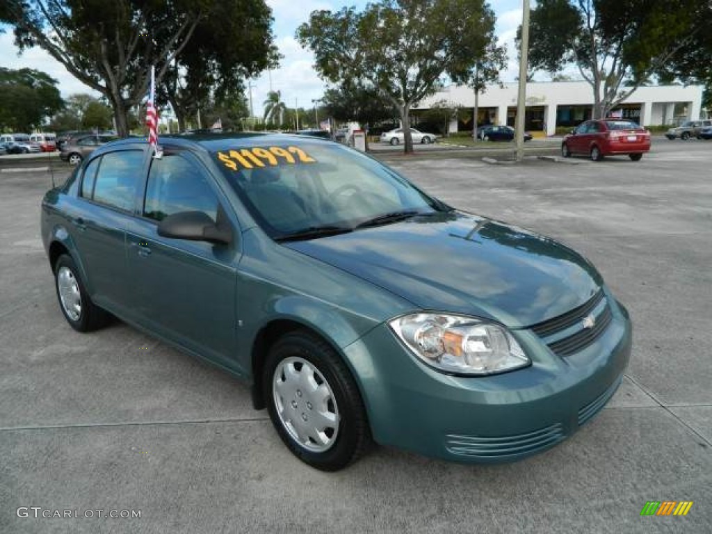 2009 Cobalt LS Sedan - Silver Moss Metallic / Gray photo #1