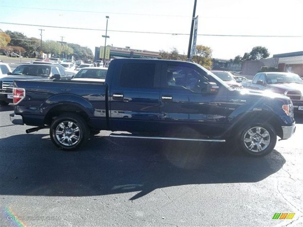2010 F150 XLT SuperCrew - Dark Blue Pearl Metallic / Medium Stone photo #2