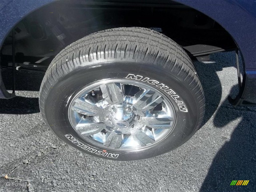 2010 F150 XLT SuperCrew - Dark Blue Pearl Metallic / Medium Stone photo #9