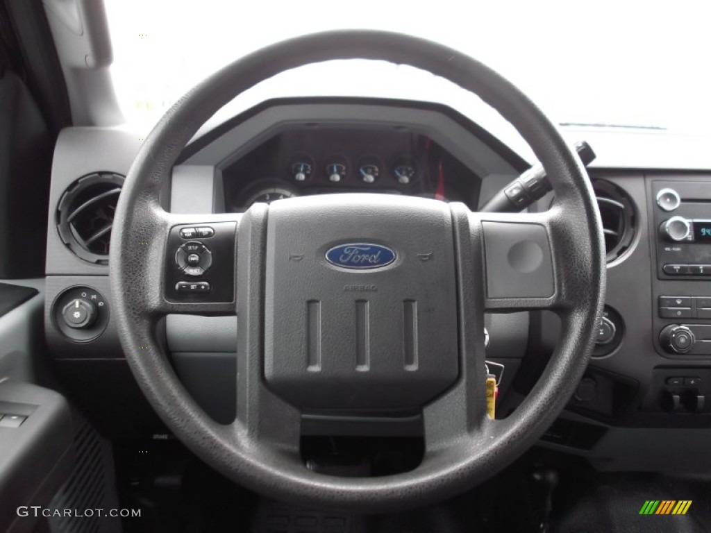 2011 Ford F250 Super Duty XL SuperCab 4x4 Steel Gray Steering Wheel Photo #74472623