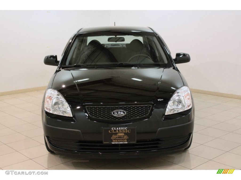 2008 Rio LX Sedan - Black / Gray photo #2