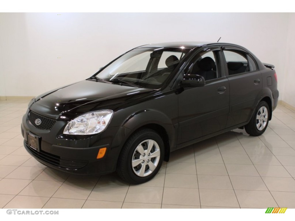 2008 Rio LX Sedan - Black / Gray photo #3