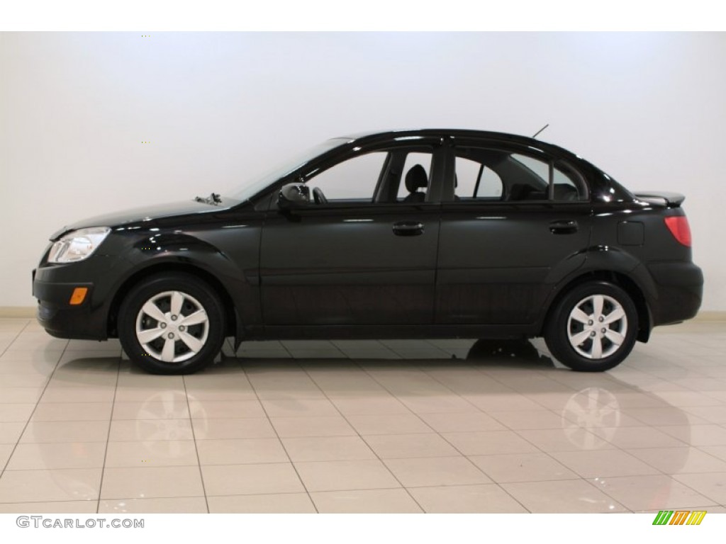 2008 Rio LX Sedan - Black / Gray photo #4