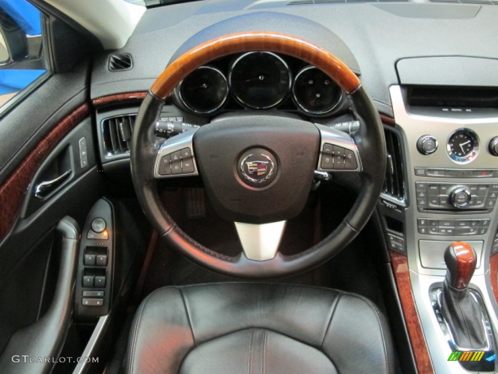 2010 Cadillac CTS 4 3.6 AWD Sport Wagon Ebony Steering Wheel Photo #74475254
