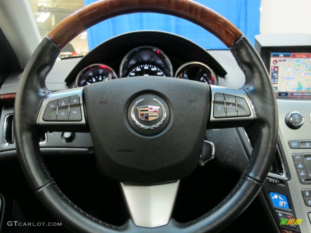 2010 Cadillac CTS 4 3.6 AWD Sport Wagon Ebony Steering Wheel Photo #74475440