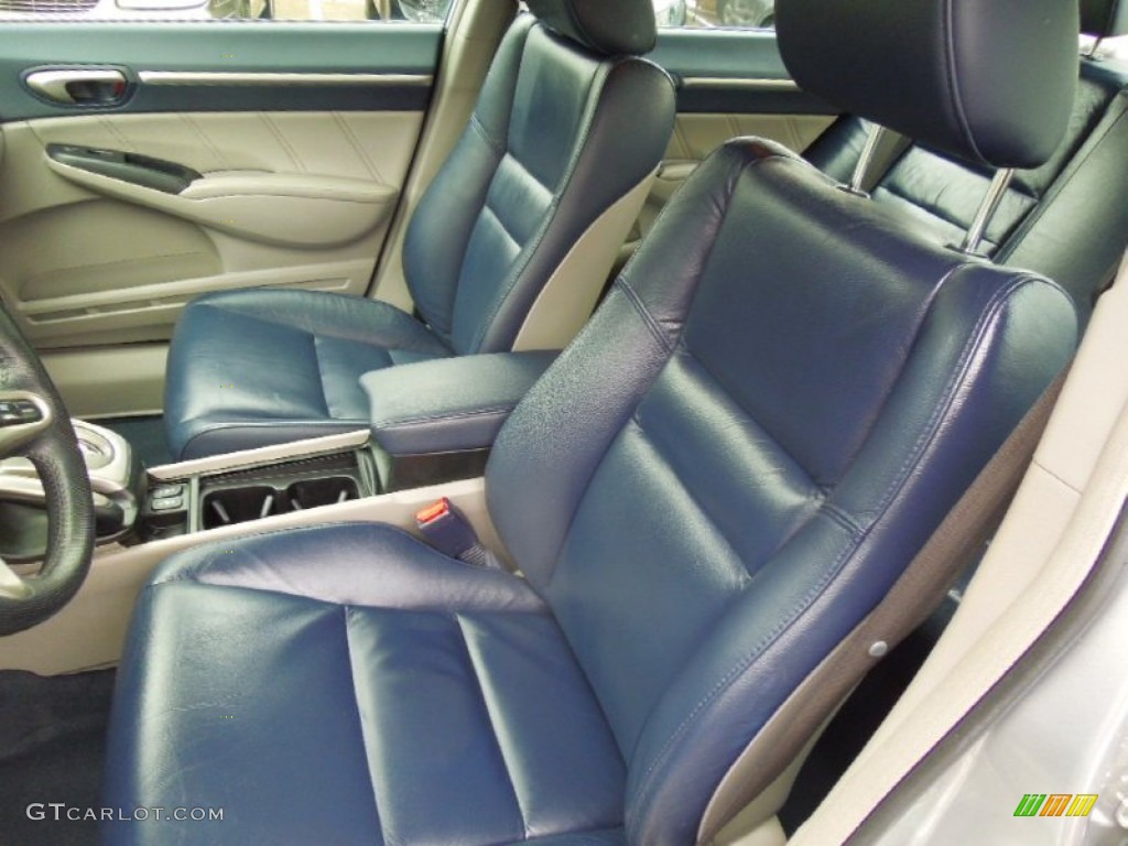 2009 Civic Hybrid Sedan - Alabaster Silver Metallic / Blue photo #9