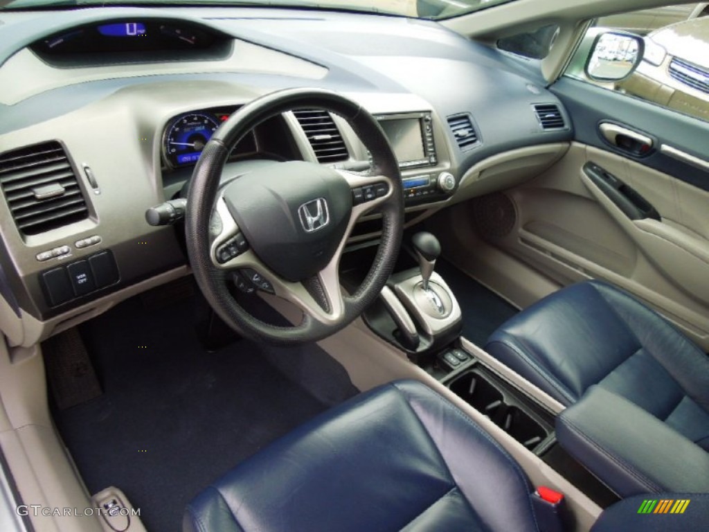 2009 Civic Hybrid Sedan - Alabaster Silver Metallic / Blue photo #29