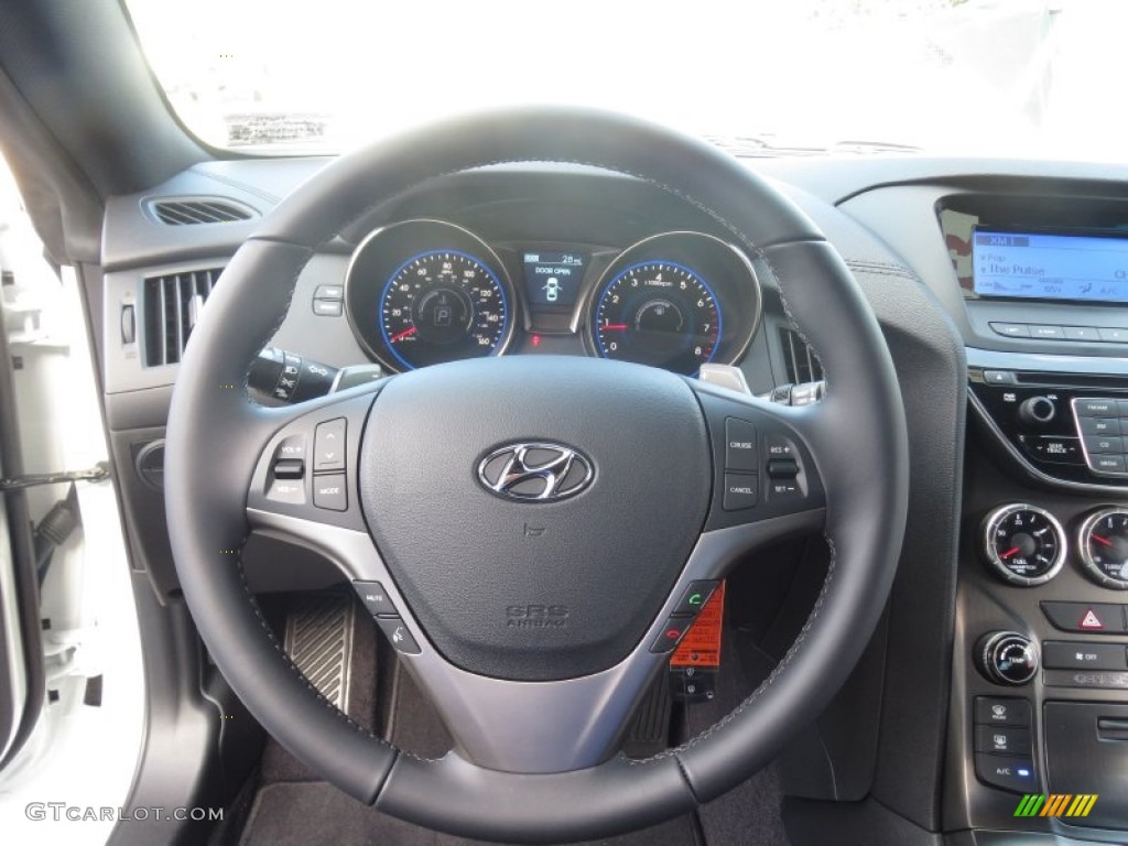 2013 Hyundai Genesis Coupe 2.0T Black Cloth Steering Wheel Photo #74479586