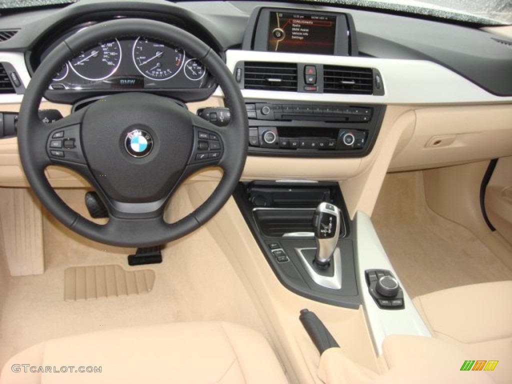 2013 BMW 3 Series 328i Sedan Venetian Beige Dashboard Photo #74479994