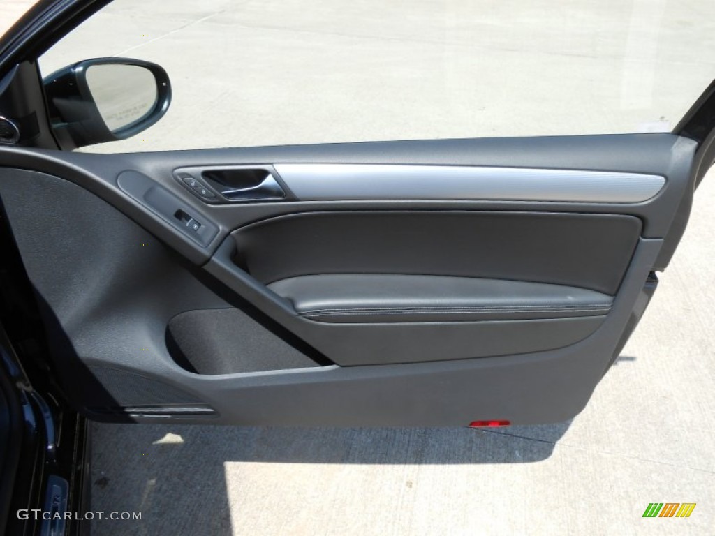 2012 Volkswagen Golf R 2 Door 4Motion R Titan Black Leather Door Panel Photo #74480324