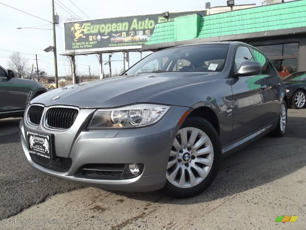 2009 3 Series 328xi Sedan - Space Grey Metallic / Black photo #1