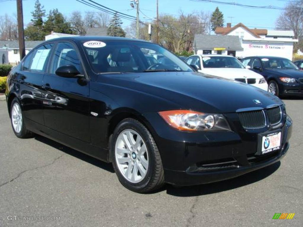 2007 3 Series 328xi Sedan - Jet Black / Black photo #2
