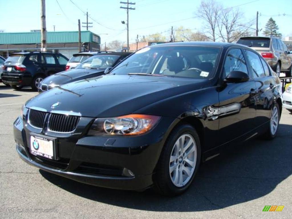 2007 3 Series 328xi Sedan - Jet Black / Black photo #4